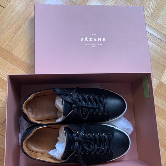 Sezane Shoes - Host Pick! Sezane Jack Sneakers Black size US 7.5